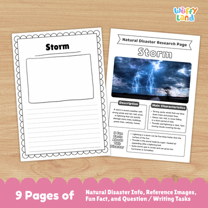 Storm Natural Disaster Research Project | Earth Science Worksheets