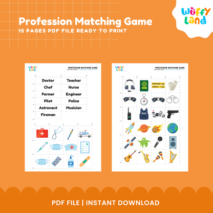 Profession Matching Game - Fun Printable Activity for Kids