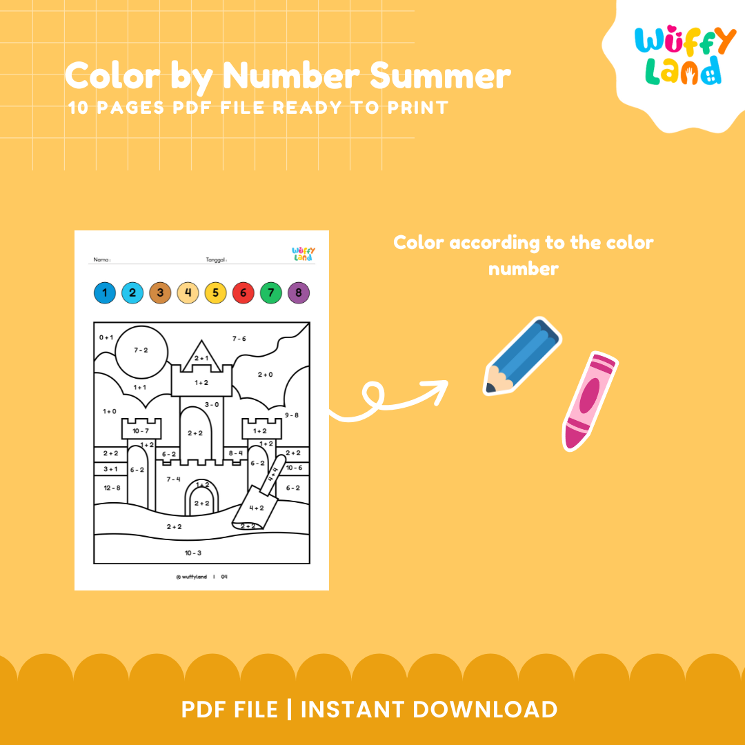 Color by Number – Summer Edition! No Prep Fun Activities Ready to Print