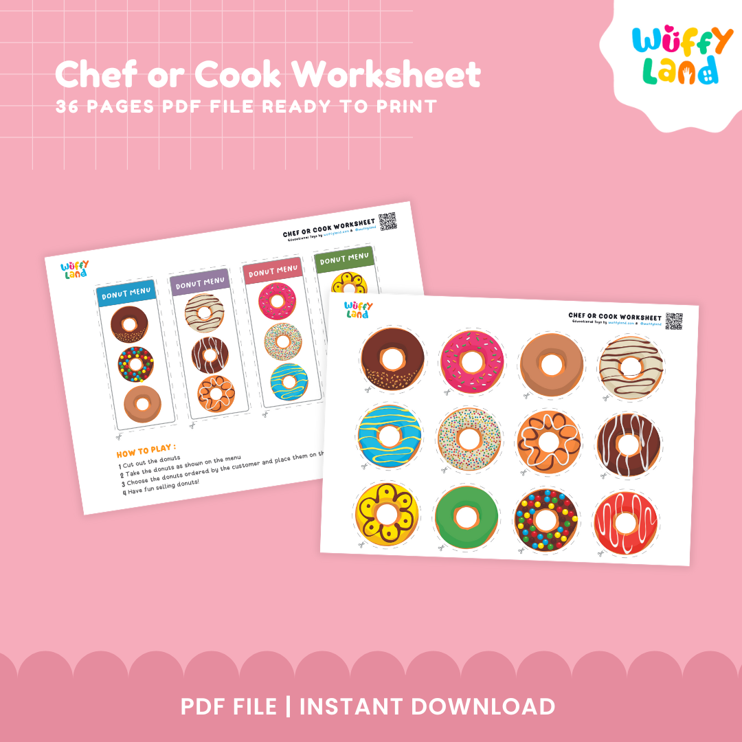 Chef & Cooking Worksheets for Kids: Fun and Educational Activities | Printable PDF | Instant Download