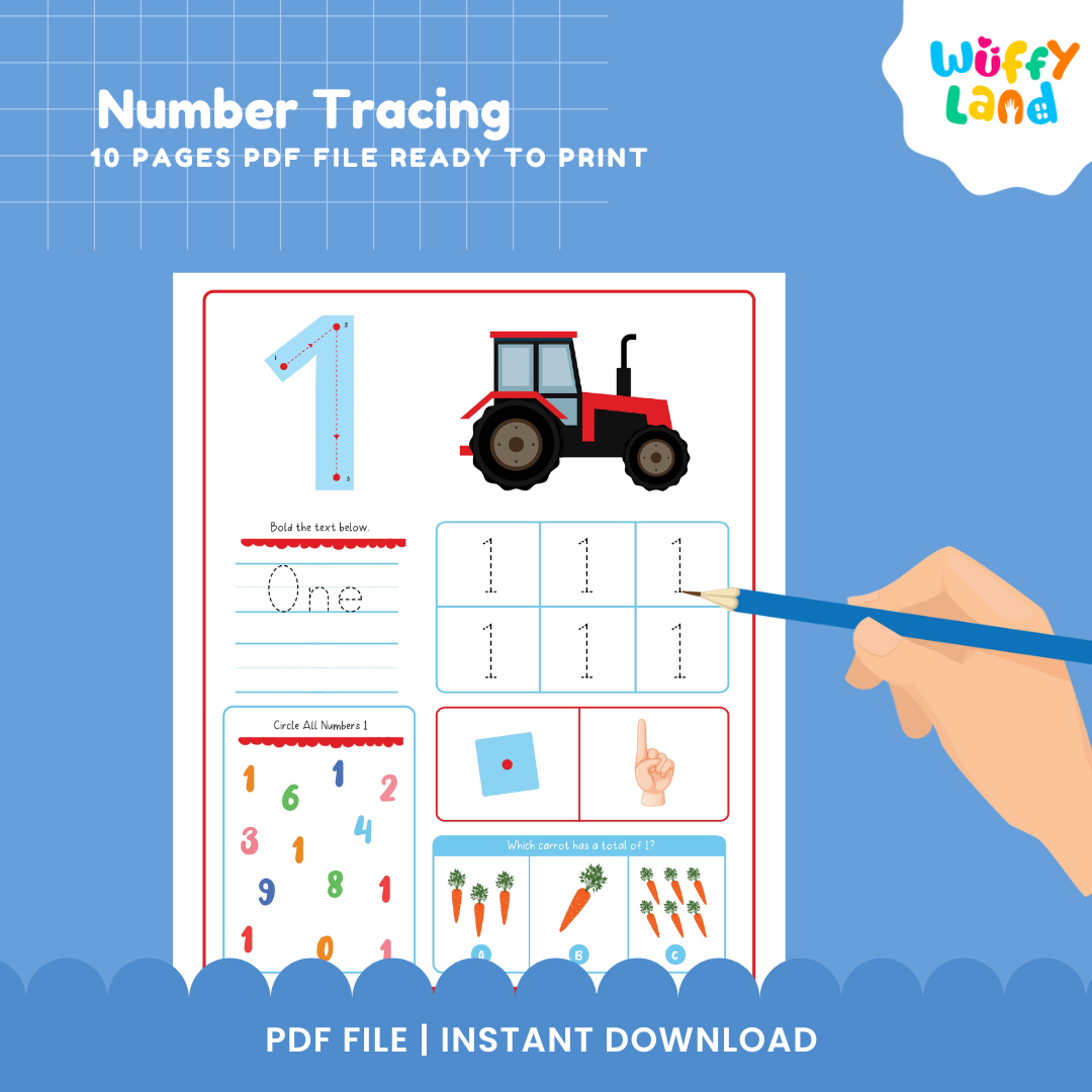 Number Tracing Worksheets for Kids - Fun & Engaging Learning Printables!