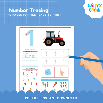 Number Tracing Worksheets for Kids - Fun & Engaging Learning Printables!