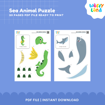 Sea Animal Puzzle for Kids - Educational Sea Life Activities