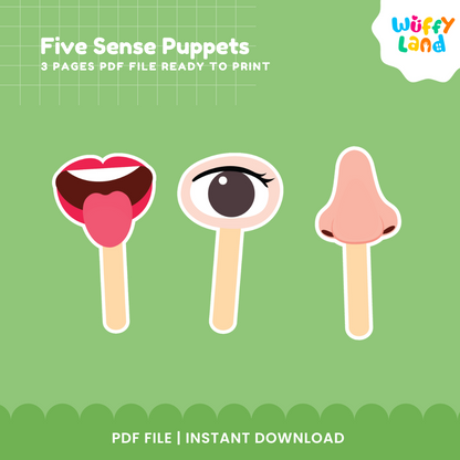 Five Sense Puppets – Fun Educational Printable for Kids!