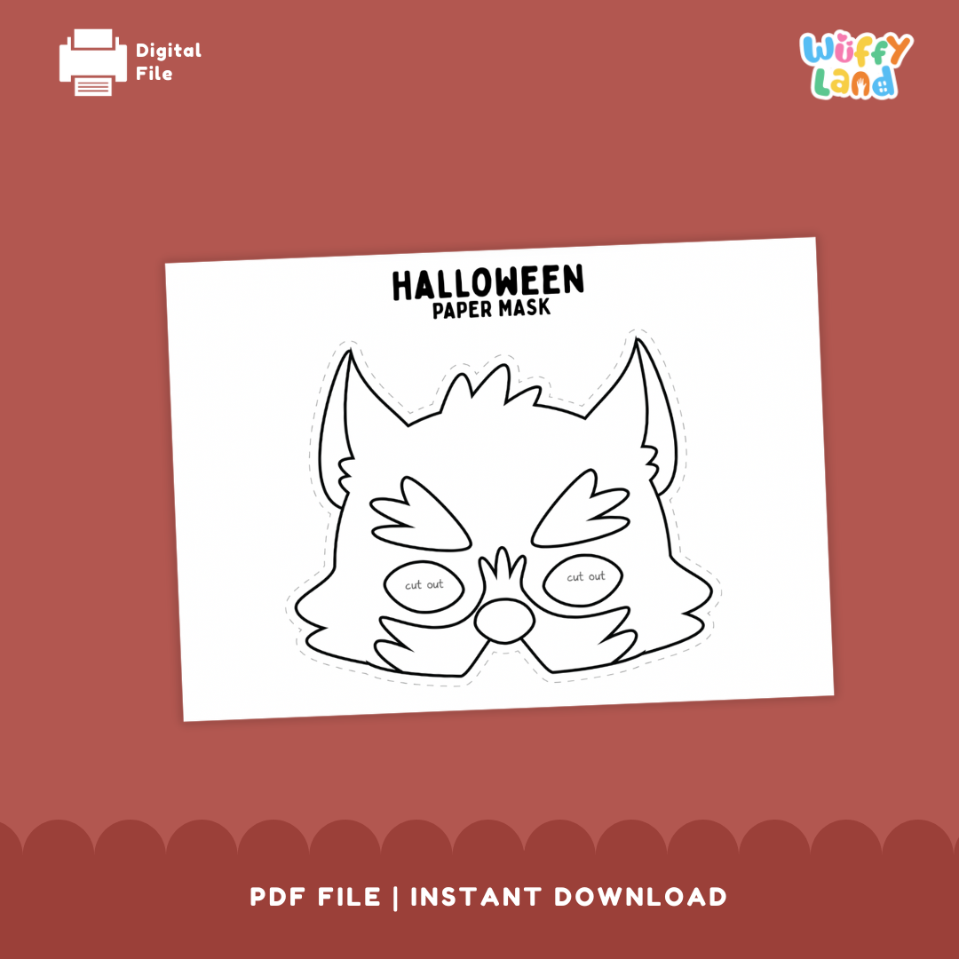 Printable Halloween DIY Color Your Own Mask Kit + Ready to Print Version