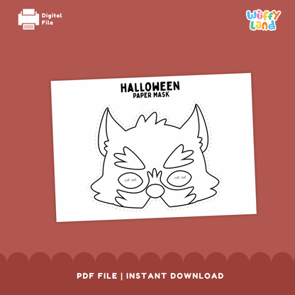 Printable Halloween DIY Color Your Own Mask Kit + Ready to Print Version