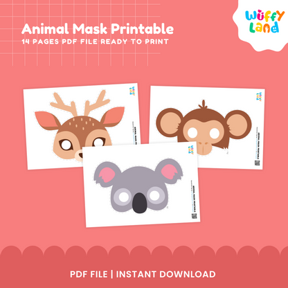 Printable Animal Masks for Kids - DIY Animal Party Masks - Fun Animal Face