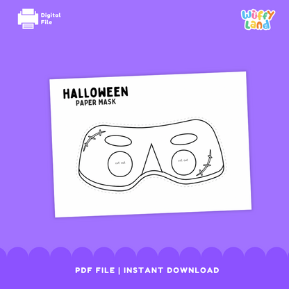 Halloween Frankenstein Monster Paper Mask – Printable Craft (Color + B&W) Wuffyland
