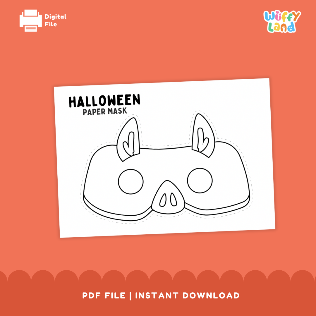 Halloween DIY Mask Printable Craft for Kids with Coloring Activities