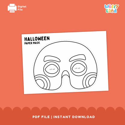 Printable Halloween DIY Color Your Own Mask Kit + Ready to Print Version