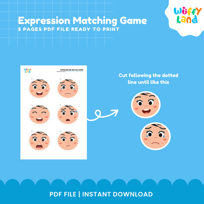 Game Mencocokkan Ekspresi Wajah - Aktivitas Emosi untuk Prasekolah &amp; TK - SEL yang Dapat Dicetak