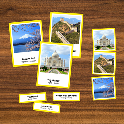 Asian Landmarks 3-Part Cards - Montessori Geography Printable - World Landmarks for Kids