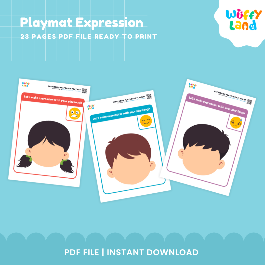 Playmat Expression Activity | 23 Pages Emotions Printable for Kids | Fun Playdough Activity