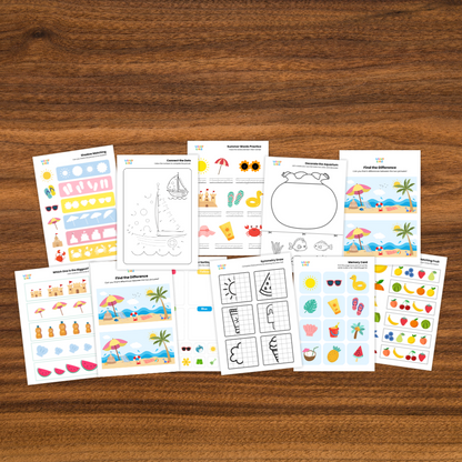 Summer Activity Worksheets - Printable Fun for Preschool & Kindergarten