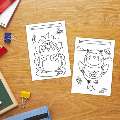 Autumn Coloring Pages - Fall Coloring Sheets for Kids - Printable Fall Activities
