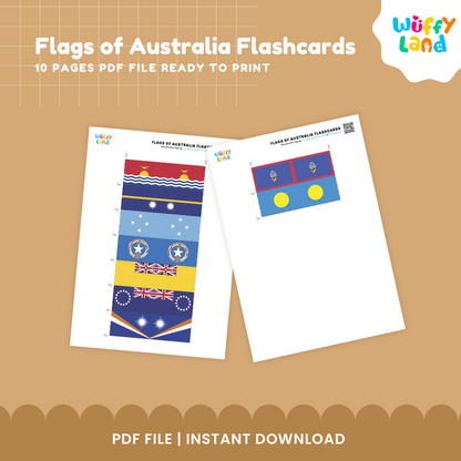 Flags of Australia Flashcards 23 Printable Flashcards for Kids - Geography Learning