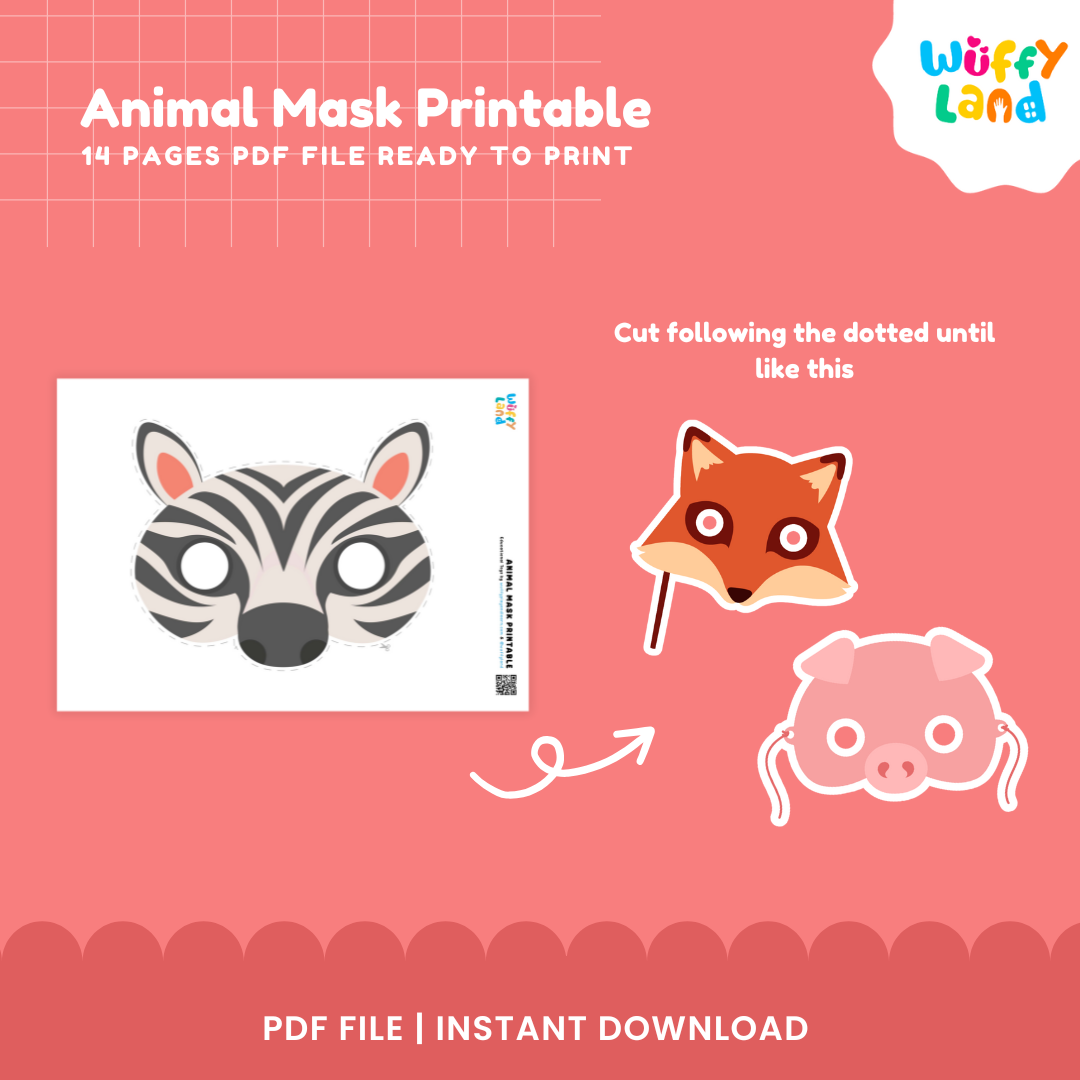 Printable Animal Masks for Kids - DIY Animal Party Masks - Fun Animal Face