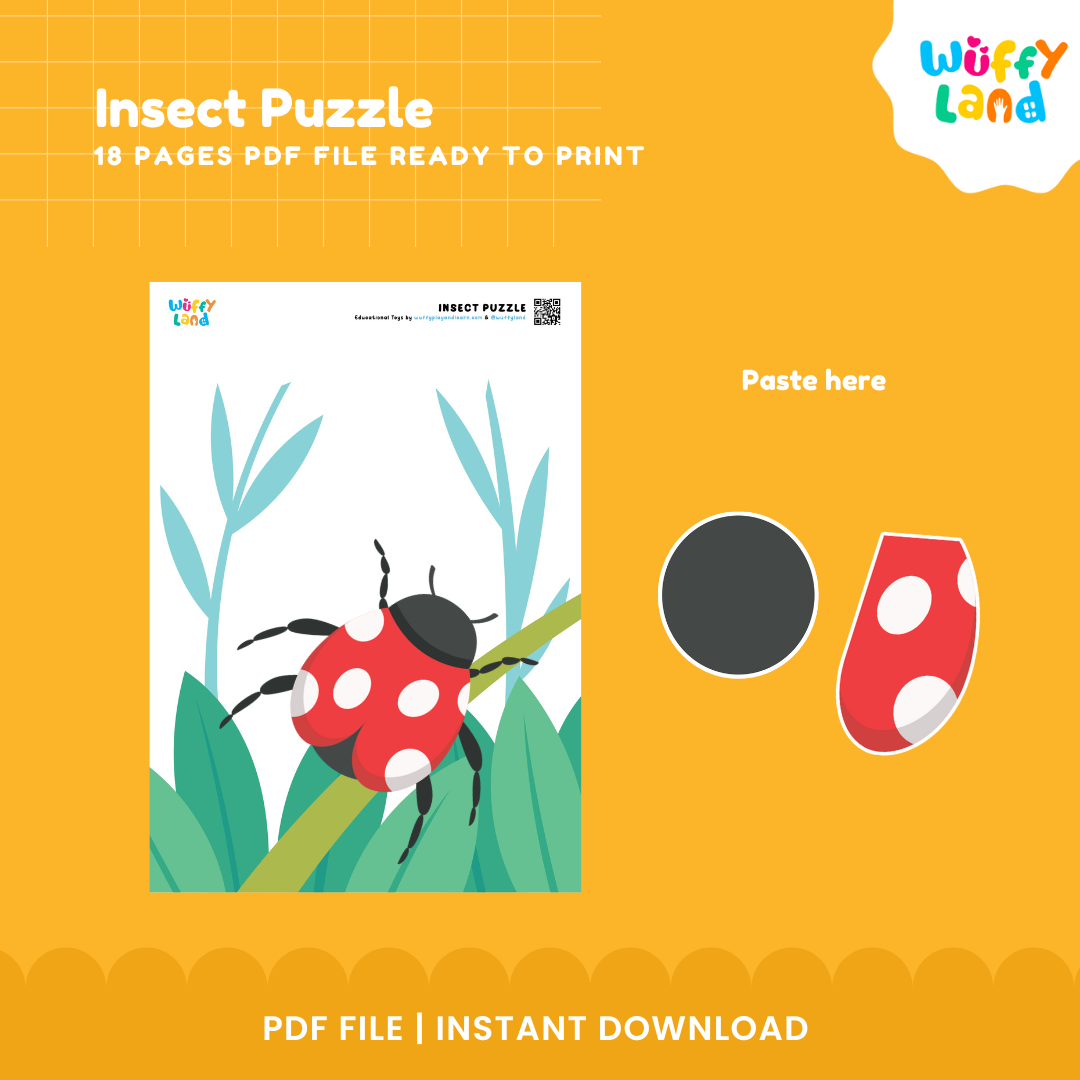 Insect Puzzle Activity Sheets for Kids -  Fun & Educational!