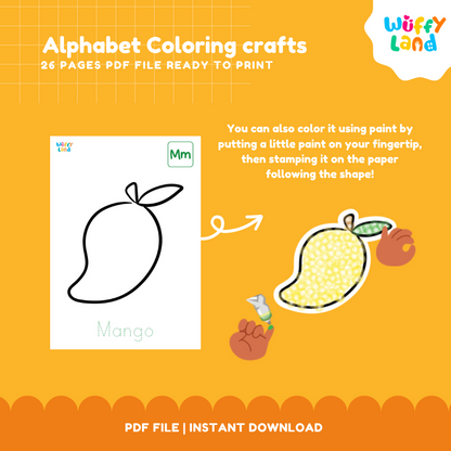 Alphabet Coloring Crafts - 26 A-Z Printable Activities for Kids