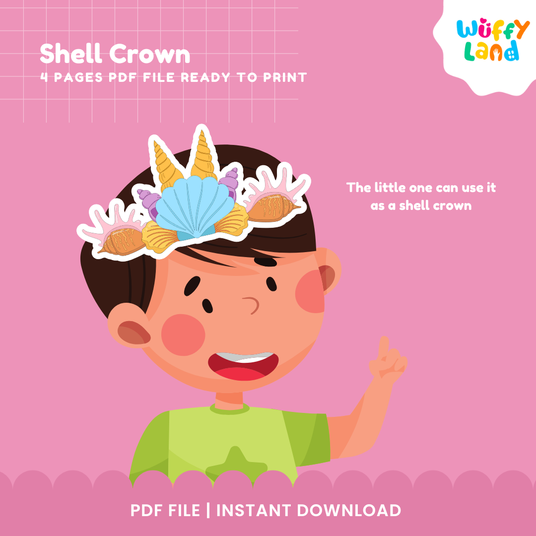 Shell Crown Printable Craft - Fun Ocean-Themed Activity for Kids!