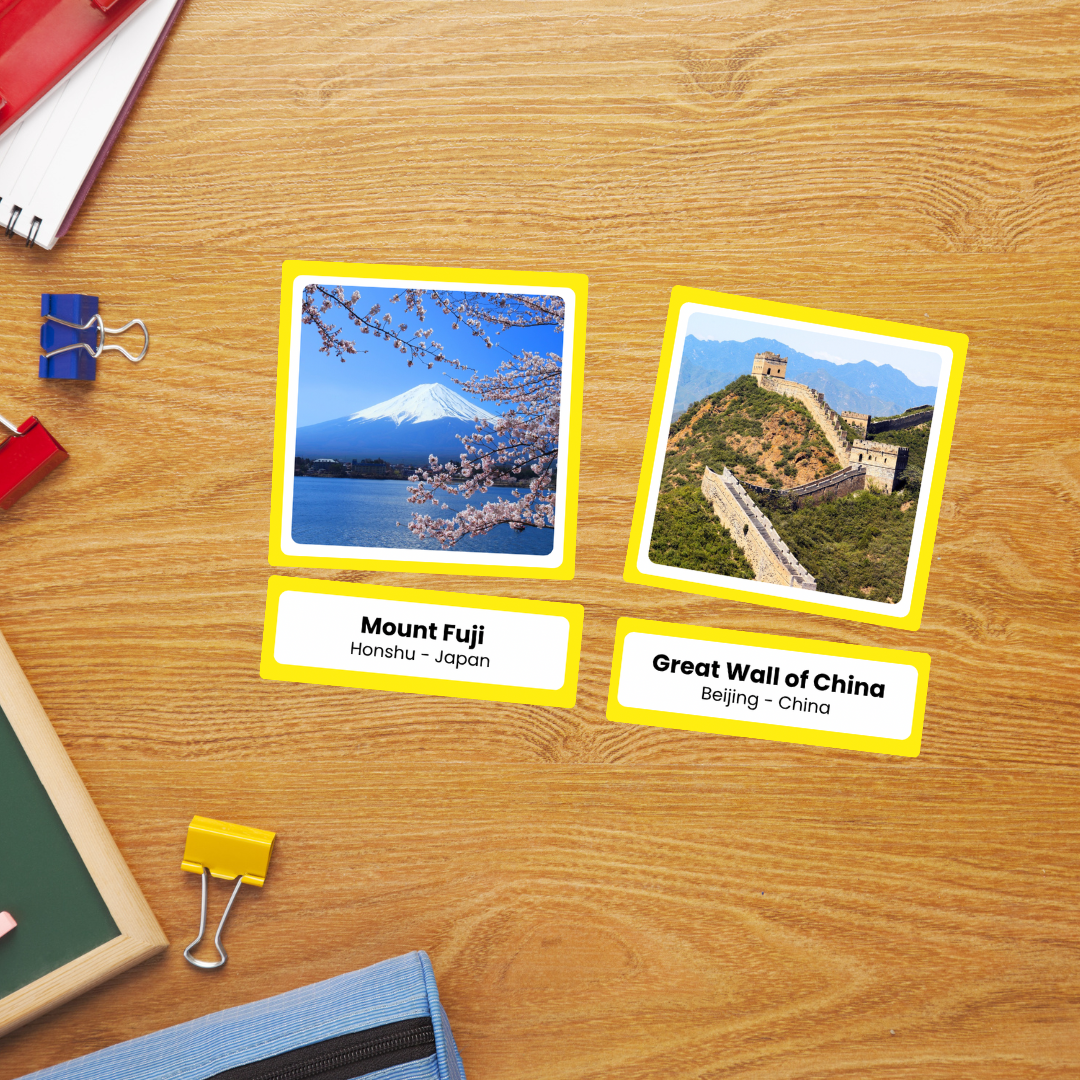 Asian Landmarks 3-Part Cards - Montessori Geography Printable - World Landmarks for Kids