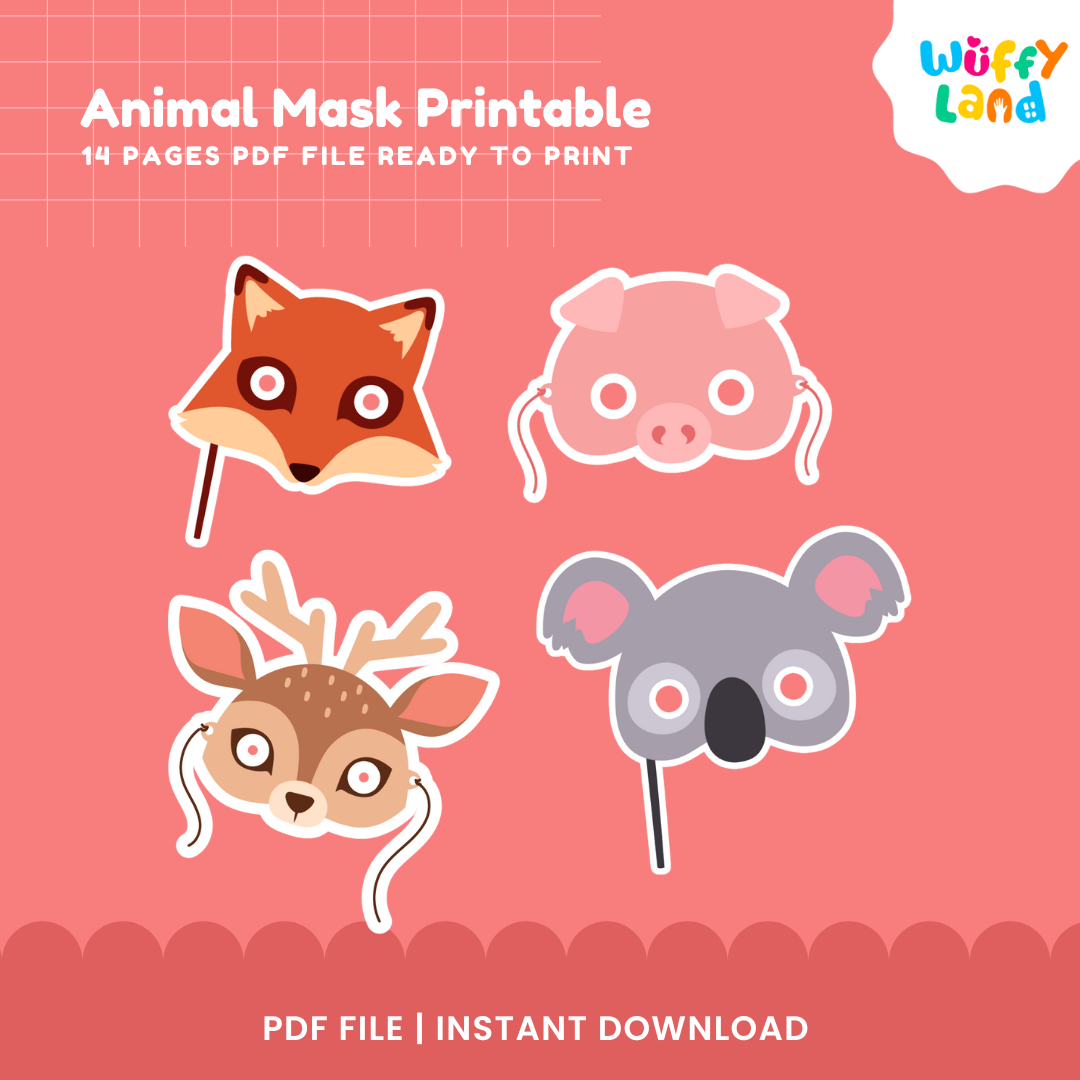 Printable Animal Masks for Kids - DIY Animal Party Masks - Fun Animal Face