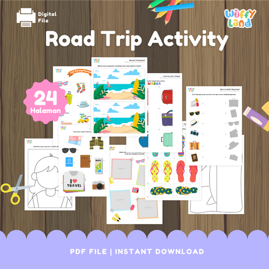 Road Trip Activity Kit for Kids - 24 Page Printable Travel Games and Educational Activities - Instant Download