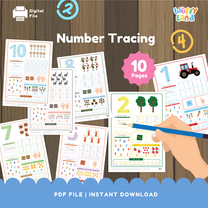 Number Tracing Worksheets for Kids - Fun & Engaging Learning Printables!