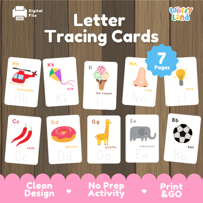Letter Tracing Flashcards – A-Z Handwriting Practice