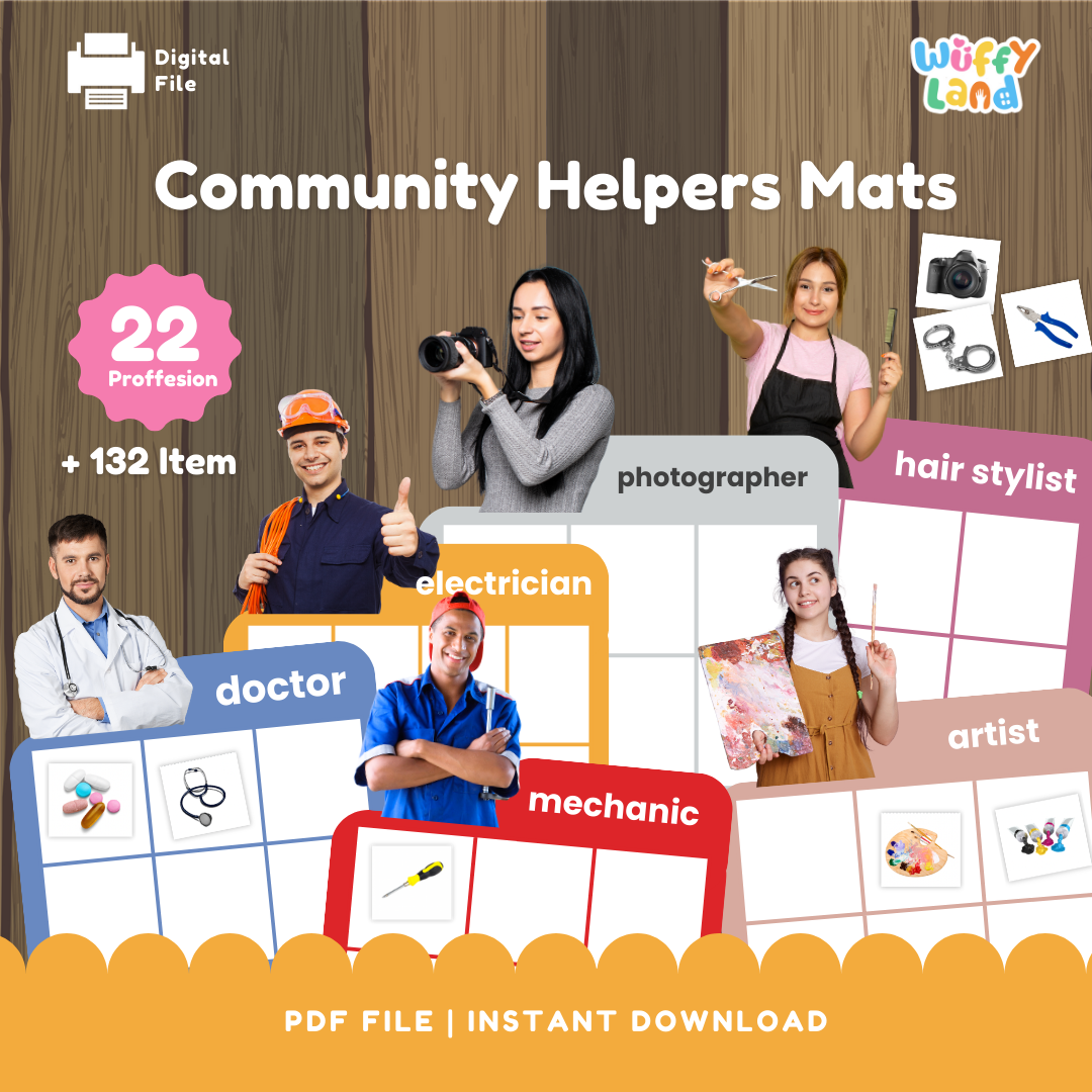 Profession Tools Community Helpers Sorting and Matching Mats Profession & Tools with Re ...
