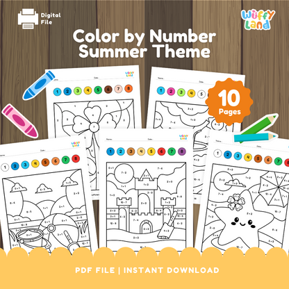 Color by Number – Summer Edition! No Prep Fun Activities Ready to Print