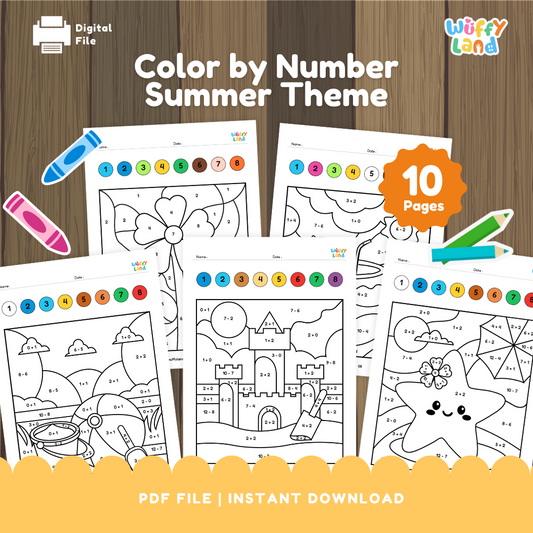 Color by Number – Summer Edition! No Prep Fun Activities Ready to Print