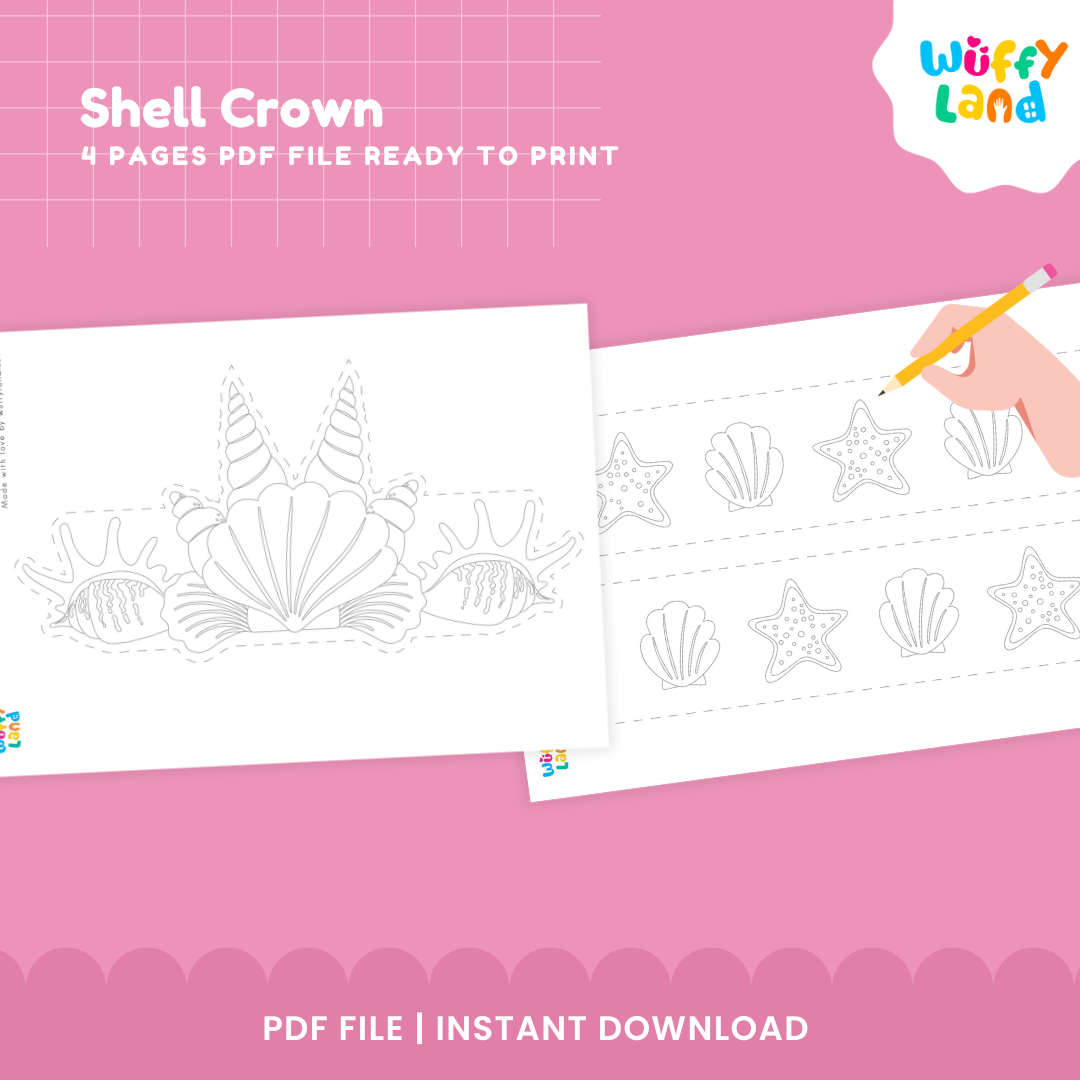 Shell Crown Printable Craft - Fun Ocean-Themed Activity for Kids!