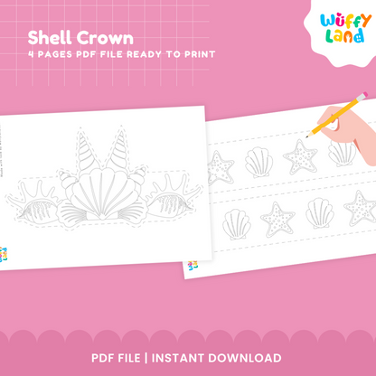 Shell Crown Printable Craft - Fun Ocean-Themed Activity for Kids!