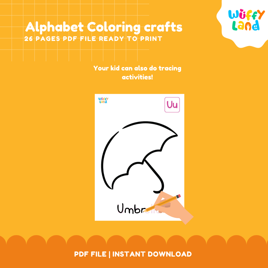 Alphabet Coloring Crafts - 26 A-Z Printable Activities for Kids