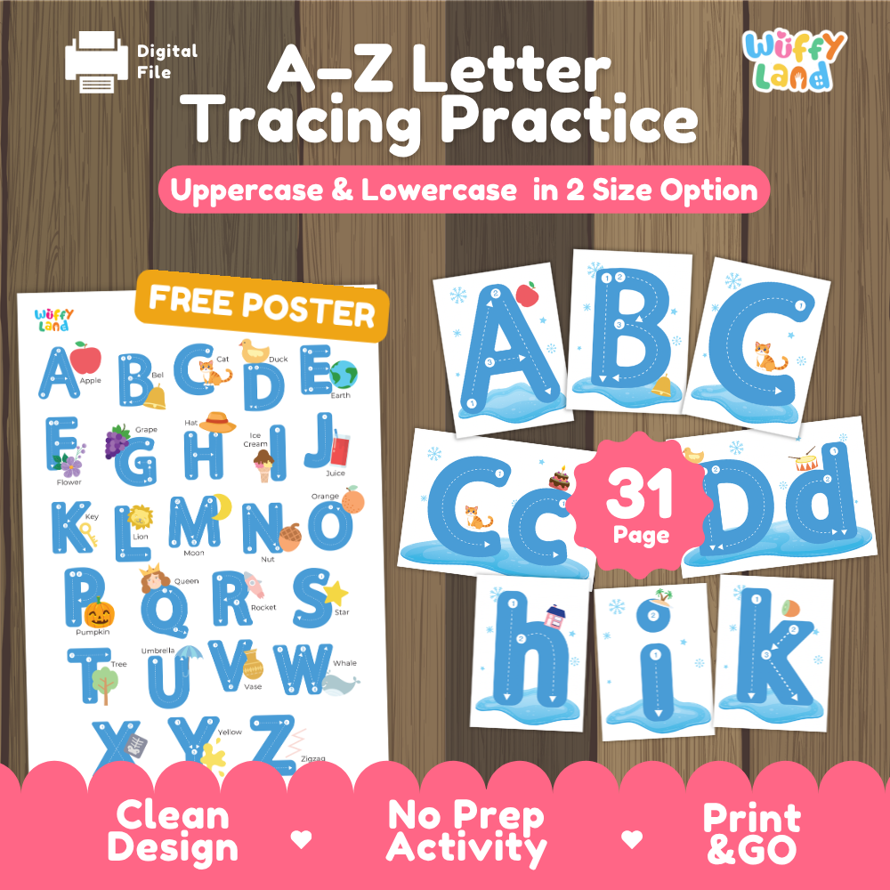 A-Z Letter Tracing Practice Worksheets