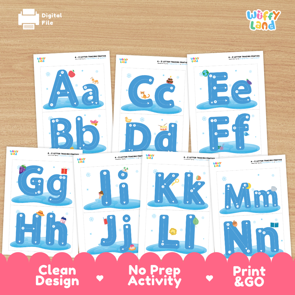 A-Z Letter Tracing Practice Worksheets