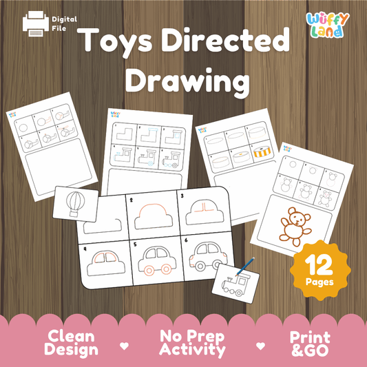 Toys Directed Drawing Printable Step-by-Step Art Activity Pack