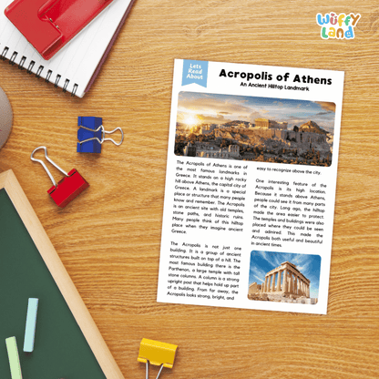 Acropolis of Athens Landmark Reading Passages and Comprehension Worksheets