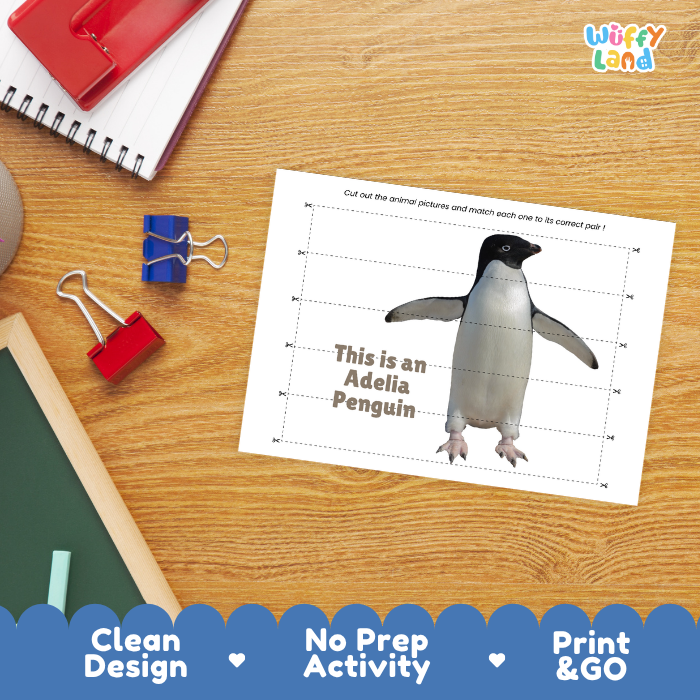 Adelia Penguin Cut and Match Activity Printables Worksheets