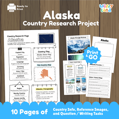 Alaska Country Research Project Worksheets and Activity Pages