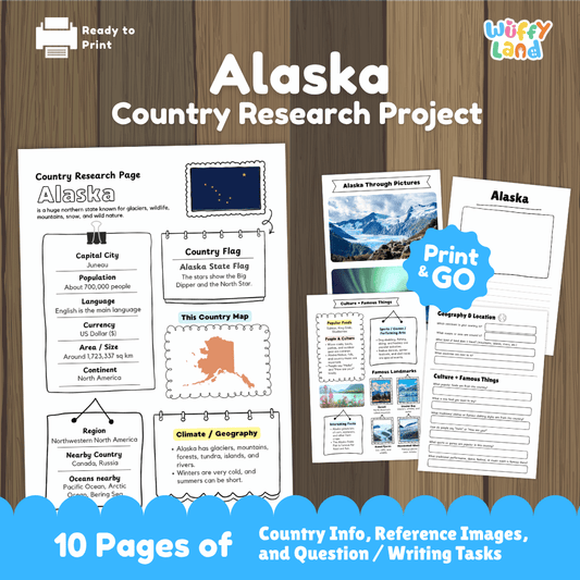 Alaska Country Research Project Worksheets and Activity Pages