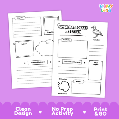 Albatrosses Science and Writing Craft Activity Worksheets