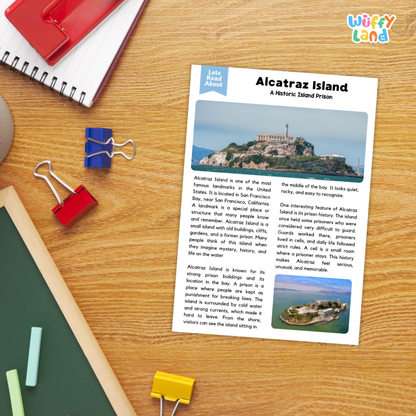Alcatraz Island Landmark Reading Passages and Comprehension Questions Worksheets