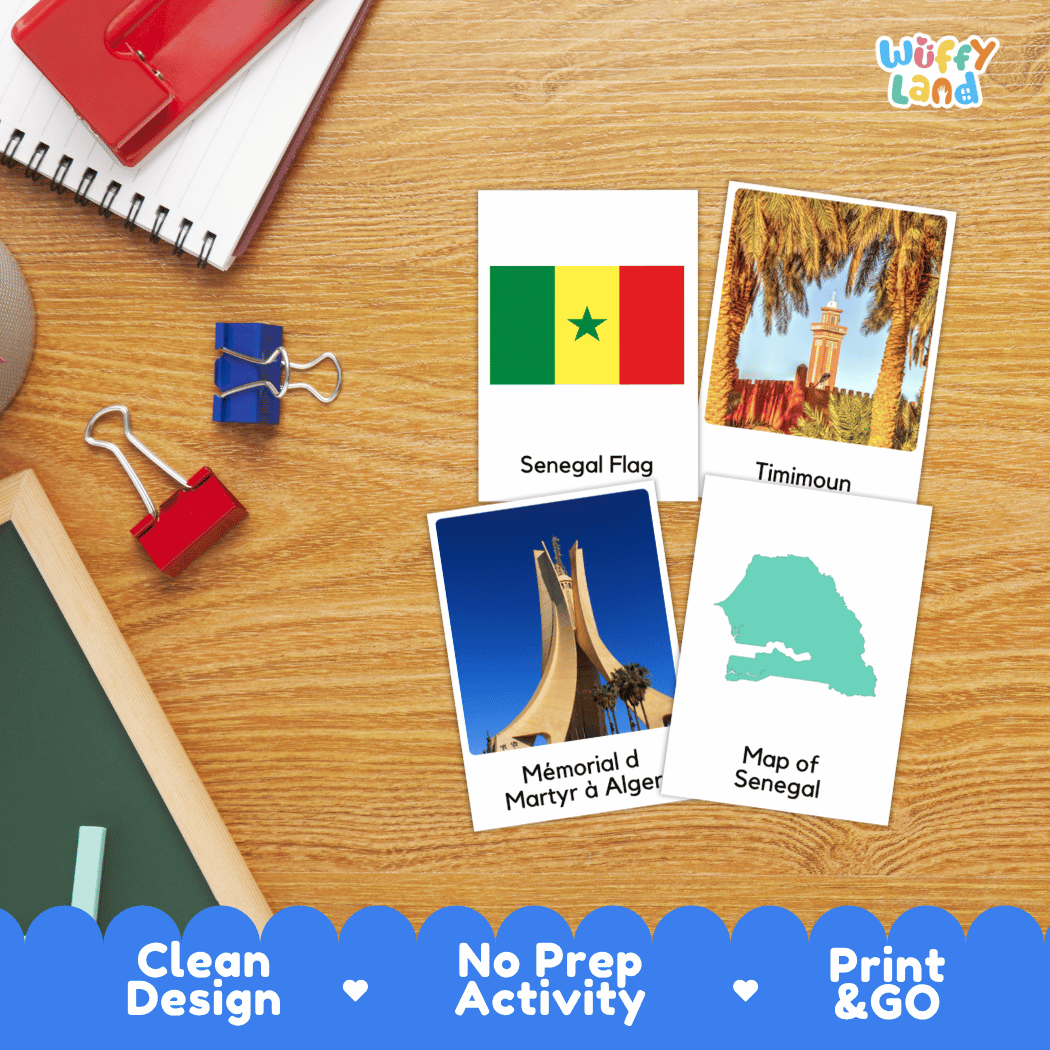 All About Algeria Flashcards Food, Culture and Landmarks Print and Go Worksheets