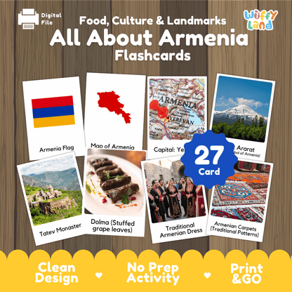 All About Armenia Flashcards | Food, Culture, and Landmarks Geography Activity