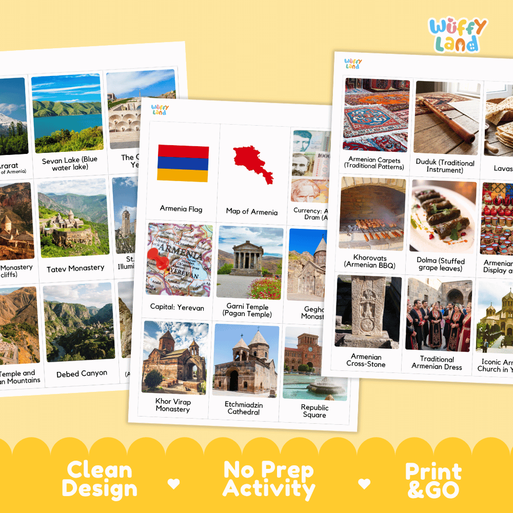 All About Armenia Flashcards | Food, Culture, and Landmarks Geography Activity