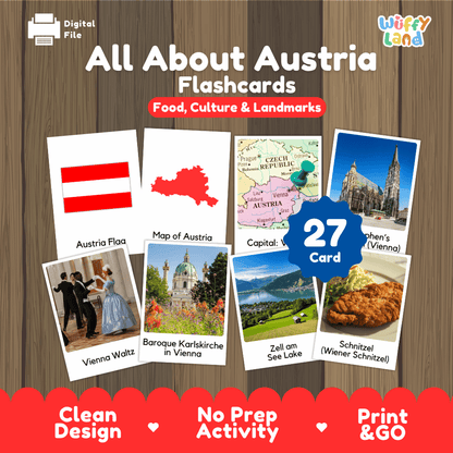 All About Austria Flashcards Food Culture and Landmarks Printable