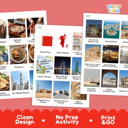 All About Bahrain Flashcards | Food, Culture, and Landmarks Geography Activity