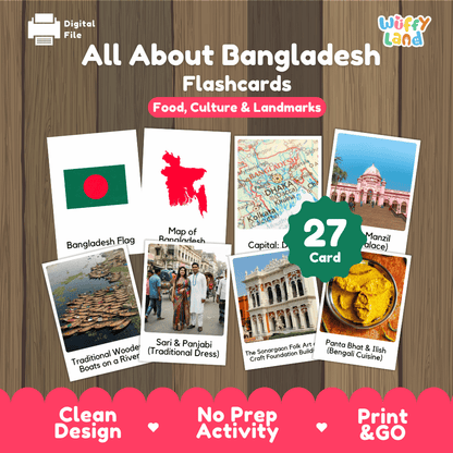All About Bangladesh Flashcards Food Culture and Landmarks Printable